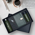 Classy Executive Diary + Classic Metal Pen + Classy Leather Metal Keychain + Classic Smart Bottle  + Stainless Steel Travell Mug - Green