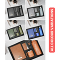 Classy Hardcover Diary + Classic Metal Pen + Classy Leather Metal Keychain + Classy Card Holder + Classic Smart Bottle  + Stainless Steel Mug - Black