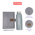 Classy Executive Diary + Classic Metal Pen + Classic Smart Bottle  - Grey