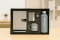 Nexon  Diary + Nexon Metal Pen + Classy Leather Metal Keychain + Classy Metal Card Holder + Classic Smart Bottle  + Stainless Steel Mug - GREY
