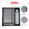 Classy Hardcover Diary + Classic Metal Pen + Classic Smart Bottle - Grey