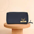 Personalized Women's Minimal Clutch with All-around ZIpper - Royal Blue