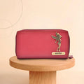Personalized Women's Minimal Clutch with All-around ZIpper - Wine