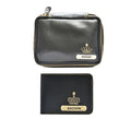 Personalized Couple's Combo : Mini Makeup Kit & Men's Wallet- Black