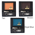 Personalised Premium Leather Wallet + Pen & keychain Combo - Royal Blue