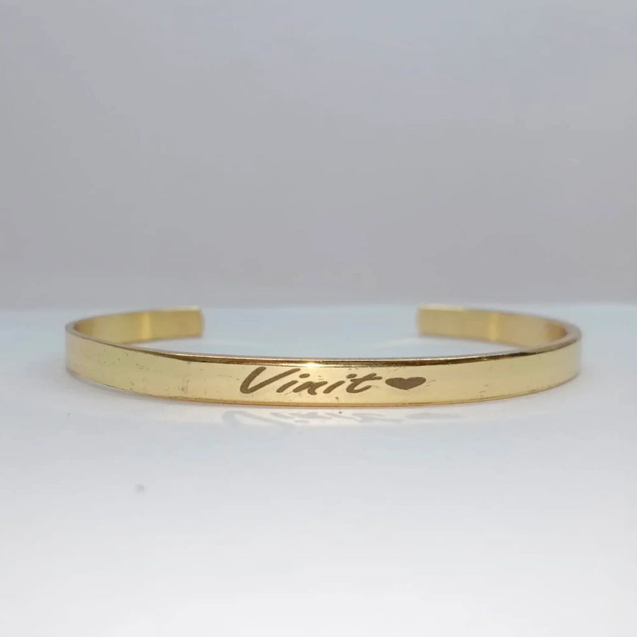 Customized Hand Bracelet Kada - Gold
