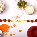 Rudraksha Rakhi Bracelet Customised with Name