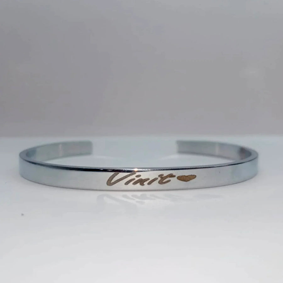 Customized Hand Bracelet Kada - Silver