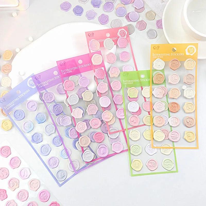 Pastel Wax Seal Sticker Sheet ( 1 sheet )