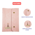 Classy Leather Customized Button Diary (Pink)