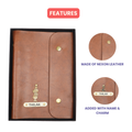Classy Leather Customized Button Diary (Tan)
