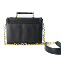 Customized Women's Leather bag (Buttoned) - Black