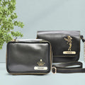 Women's Combo : Mini Makeup Kit  & Chained Sling bag - Black