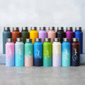 Personalized Multicolor Water Bottle - Blue Rainbow 1