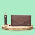 Default Charm Lady Wallet and Keychain - Brown