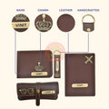 Personalized Nexon Leather All in One Men's Combo (4 pcs) - Brown