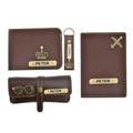 Personalized Nexon Leather All in One Men's Combo (4 pcs) - Brown