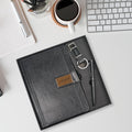 Classy Executive Diary + Classic Metal Pen + Classy Leather Metal Keychain - Black