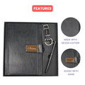 Classy Executive Diary + Classic Metal Pen + Classy Leather Metal Keychain - Black
