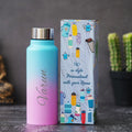 Customized Best Vegan Leather Combo with Water Bottle - Green