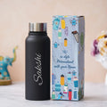 Personalized Classic Couple Water Bottle - Black-DS8