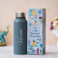 Personalized Perfect Unisex Money Clip and Classy Water Bottle - Tan