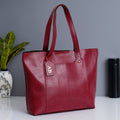 Classy Leather Customized Women's Tote bag - Maroon