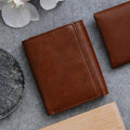 Classy Leather Customized Unisex Sleek and Stylish 3 - Fold Wallet - Tan