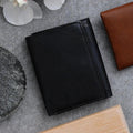 Classy Leather Customized Unisex Sleek and Stylish 3 - Fold Wallet - Black