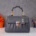 Classy Leather Customized Chain Sling Bag with Handle - Grey