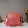 Classy Leather Customized Chain Sling Bag - Peach