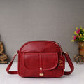 Classy Leather Customized Chain Sling Bag - Maroon