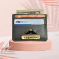 Personalized Vegan Leather Unisex Card Wallet - Grey