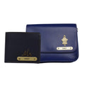 Nexon Leather Personalized Couple's Combo : Chained Sling Bag & Men's Wallet - Royal Blue