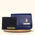 Nexon Leather Personalized Couple's Combo : Chained Sling Bag & Men's Wallet - Royal Blue