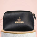 Classy Leather Customized Mutlipurpose Large Travel/Vanity/Make - up Pouch (Grey)