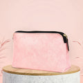 Classy Leather Customized Mutlipurpose Large Travel/Vanity/Make - up Pouch (Pink)