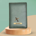 Classy Leather Customised Passport Cover with Charm (Green)