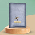 Classy Leather Customised Passport Cover with Charm  (Grey)