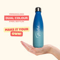 Your Gift Studio Personalized DS3 Dual Shade Hot And Cool Bottle - Dark And Light Blue