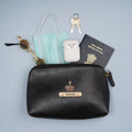 Classy Leather Customized Mutlipurpose Large Travel/Vanity/Make - up Pouch (Grey)