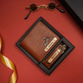 Classy Leather Customized Men's Combo (2 pcs) - Brown
