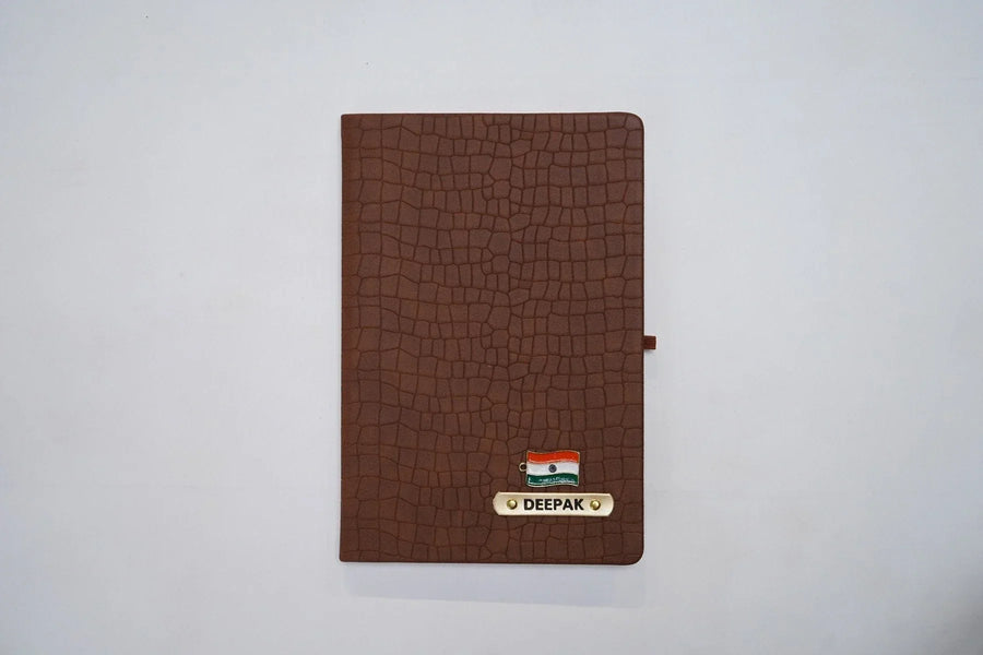 Personalised Croc Leather Diary - Brown