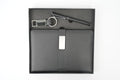 Classy Metal Flip Diary + Classic Nexon Pen + Classy Leather Metal Keychain- Black