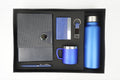 Nexon Metal Flip Diary + Nexon Metal Pen + Classy Leather Metal Keychain + Classy Metal Card Holder + Classic Smart Bottle  + Stainless Steel Mug - BLUE