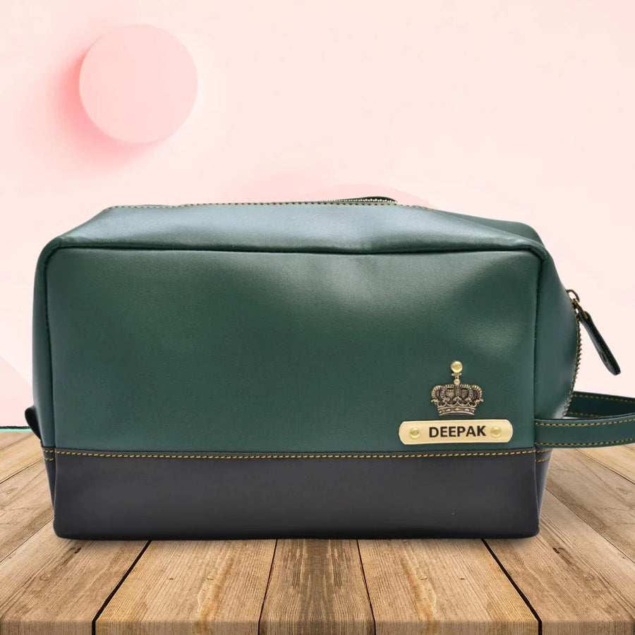 Personalized Dopp Kit- Washbag - Olive Green