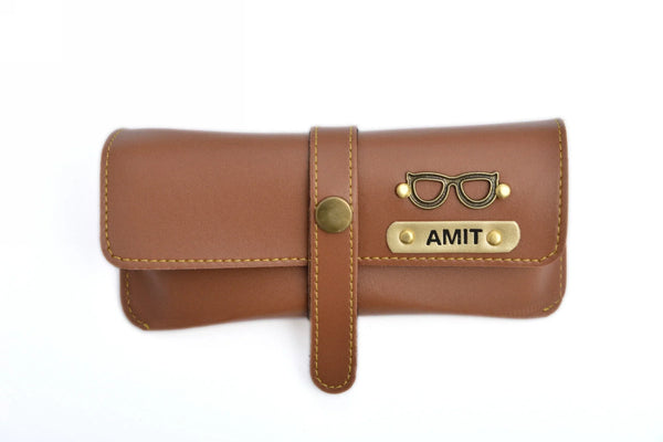 Personalized Nexon Leather Eyewear Case 1.0 - Tan