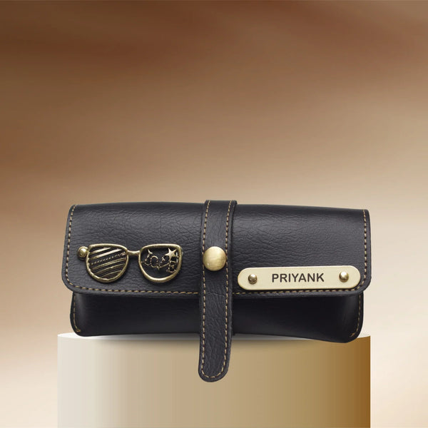 Personalized Nexon Leather Eyewear Case 1.0 - Black
