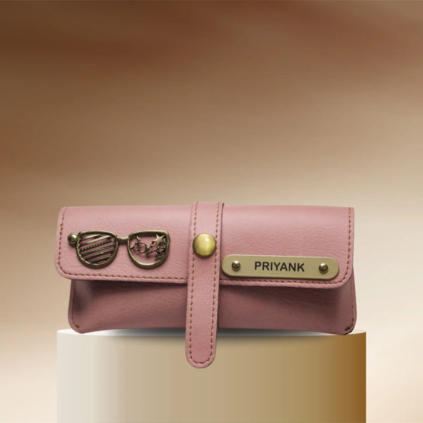 Personalized Nexon Leather Eyewear Case 1.0 - Pink