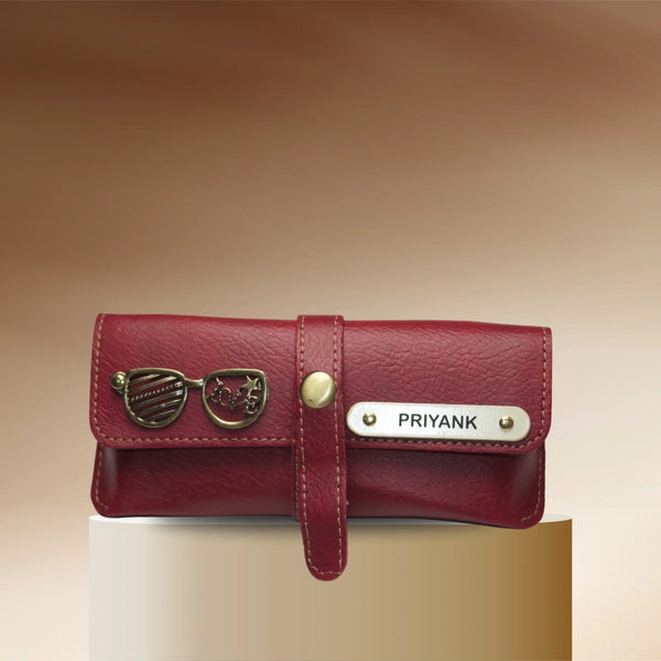 Personalized Nexon Leather Eyewear Case 1.0 - Wine